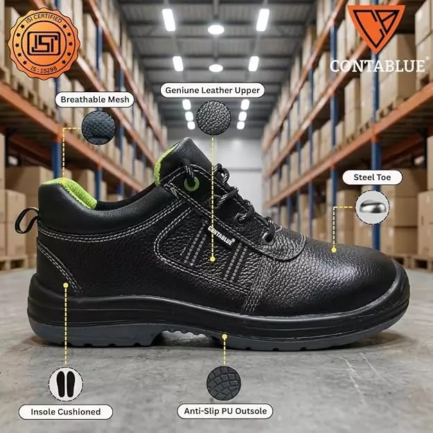 contablue-steel-toe-safety-shoes-pu-sole-low-ankle-black-leather-size-uk-13-gg-201