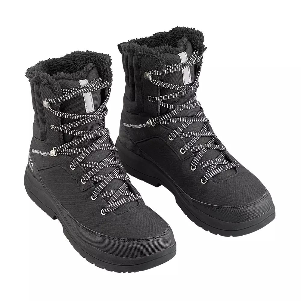 QUECHUA Hiking Boots Round Toe High Ankle Synthetic Polyurethane Polyester Size UK 5.5 Black, NH100