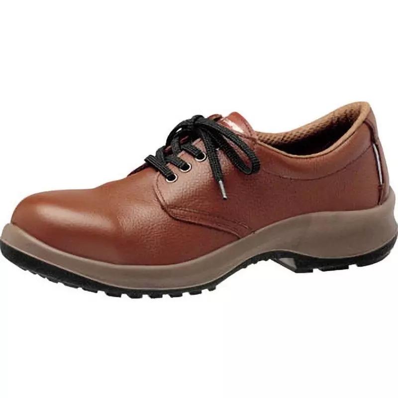 MIDORI Safety Shoes Cow Chrome Leather UK 8 Size Brown, PRM210