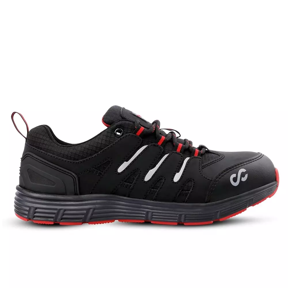 canvas-club-riva-red-low-ankle-safety-shoes-200j-steel-toe-phylon-mid-sole-rubber-out-sole-black-uk-6-size-for-industrial-use