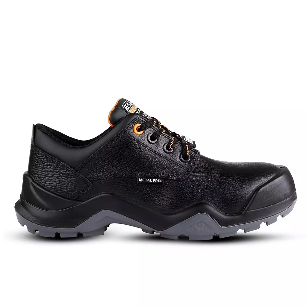 euro-security-dominator-low-ankle-safety-shoes-200j-fiber-glass-toe-pu-sole-black-uk-7-size-for-industrial-use
