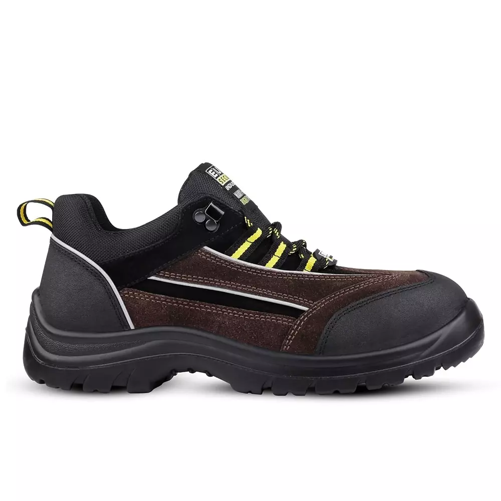 euro-security-low-ankle-safety-shoe-200j-stainless-steel-toe-cap-pu-sole-uk-06-size-brown-black-suede-leather-with-printed-fabric-82692-western-blk-brn-06