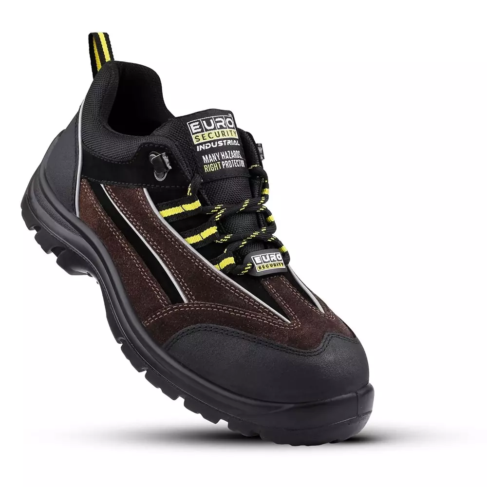 euro-security-low-ankle-safety-shoe-200j-stainless-steel-toe-cap-pu-sole-uk-06-size-brown-black-suede-leather-with-printed-fabric-82692-western-blk-brn-06