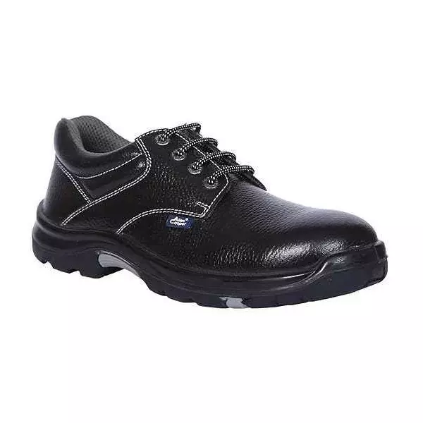 Allen Cooper Steel Toe Safety Shoes Buff Leather Low Ankle Black UK 9 Size, 82258_1450BLK_09