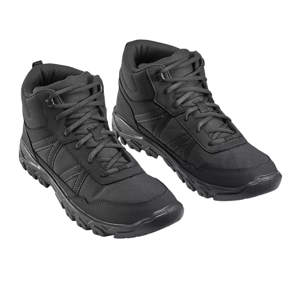 Quechua Round Toe Hiking Shoes Mid Ankle Ethylene Vinyl Acetate (EVA) Sole Size UK 6 Black, NH100