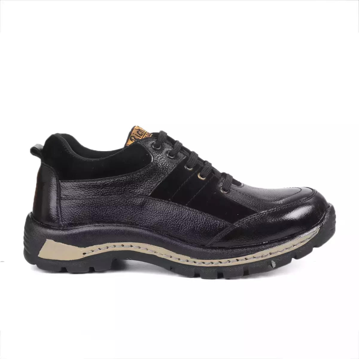 Rich Field Steel Toe Safety Shoe Genuine Leather Low Ankle Size UK 8 Black, SGS1127BK