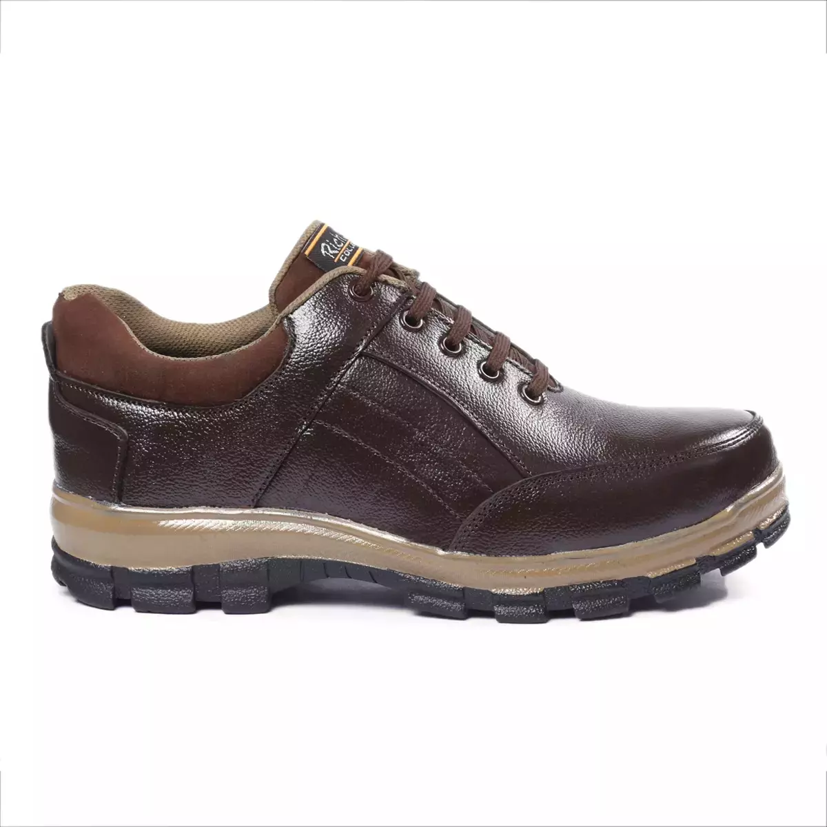 Rich Field Steel Toe Safety Shoe Genuine Leather Low Ankle Size UK 8 Brown, SGS1129BR