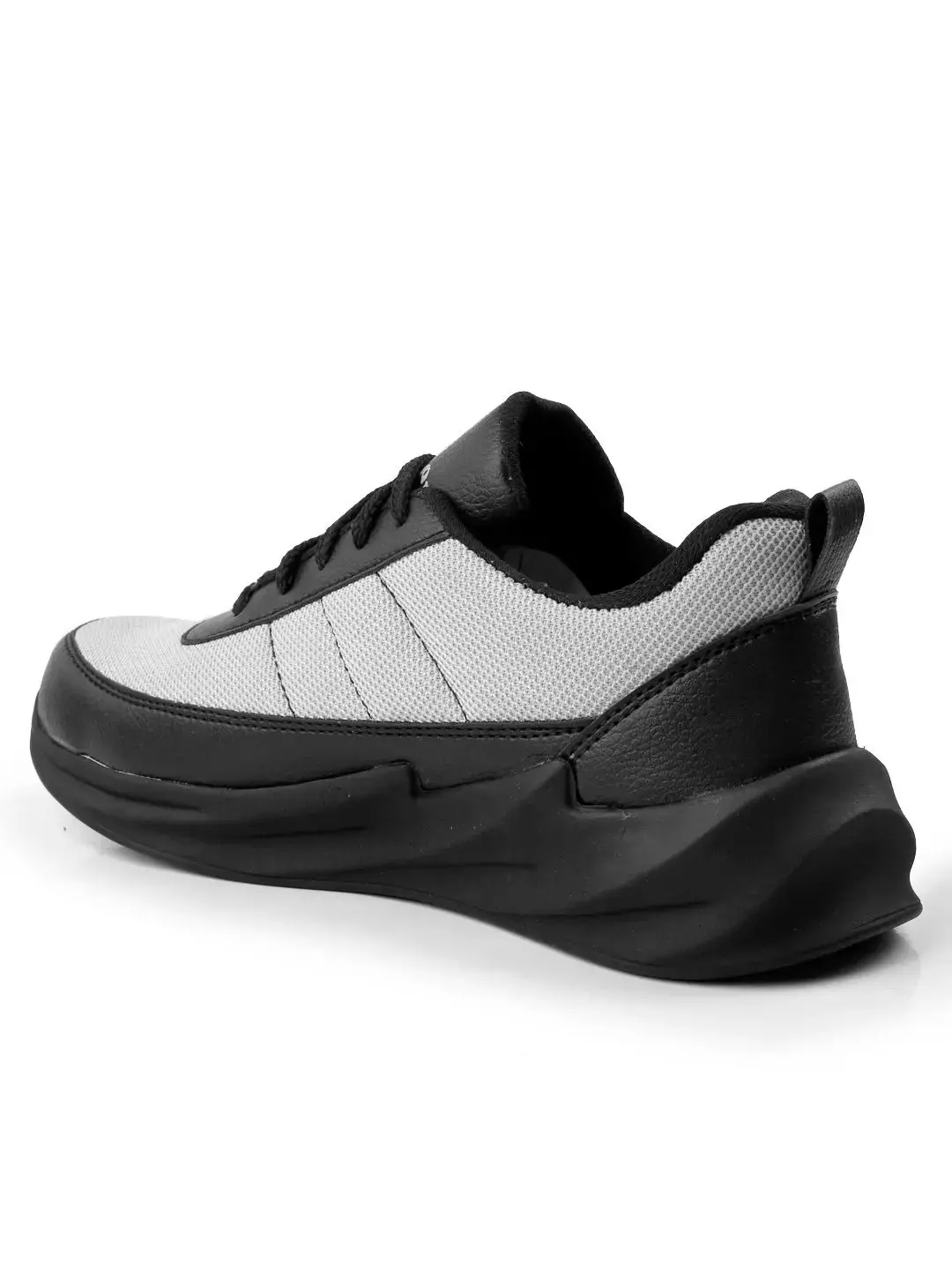 Woakers Steel Toe Safety Shoes Low Ankle Synthetic Leather Size UK 10 Black and Grey Model GREY-FASHION-SAFTEY