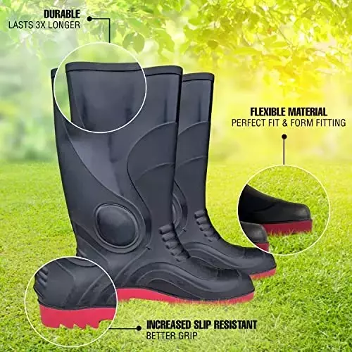 Ladwa Steel Toe Safety Shoes High Ankle Rubber Sole Black Size UK 9, LSI GBST 2(9)