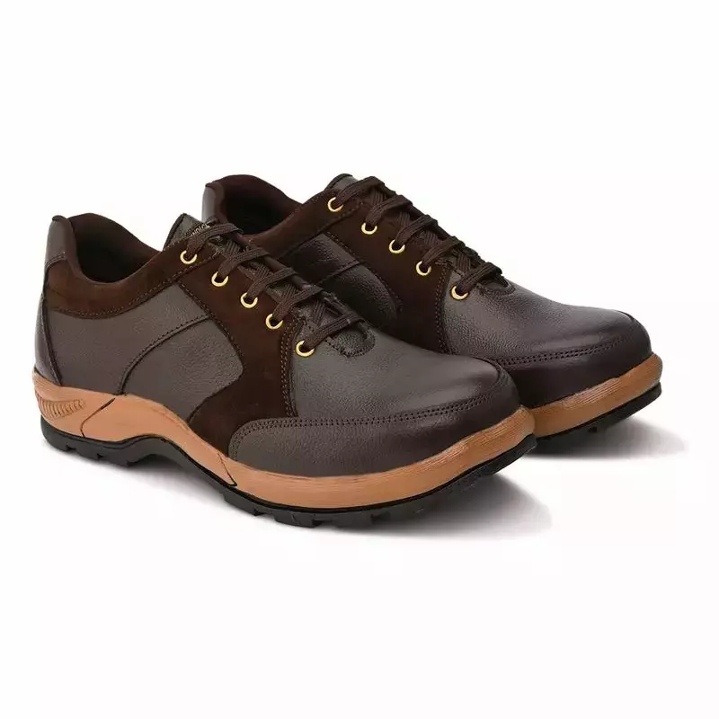 Enrich Field Steel Toe  Safety Shoes Pure Leather Anti-Skid  Size UK 9 Brown Model 67BR