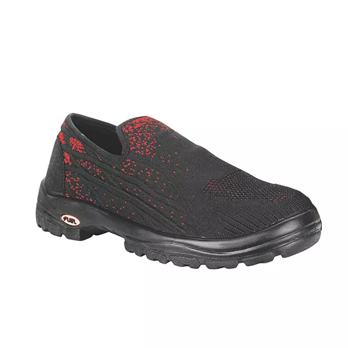 Fuel SOFEE SPORTS Slip Resistance Safety Shoes for Men with Steel Toe Single Density & PU Sole (Black & Red, Size-6)