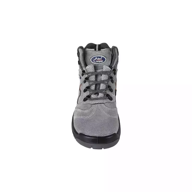 Allen Cooper Steel Toe Sporty Safety Shoes High Ankle PU Sole Size 5 UK/India Grey, AC-1464