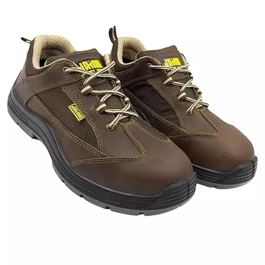JAMA Steel Toe Safety Shoes Low Ankle PU Sole Brown Leather Size UK 9, JB172