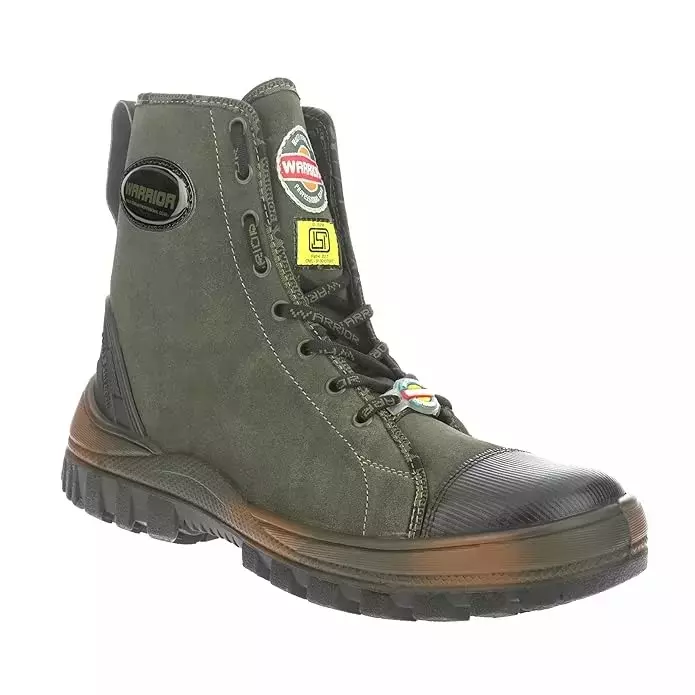 Liberty Warrior Hard Toe Safety Boot High Ankle Olive Green UK 6, Super Jungle King