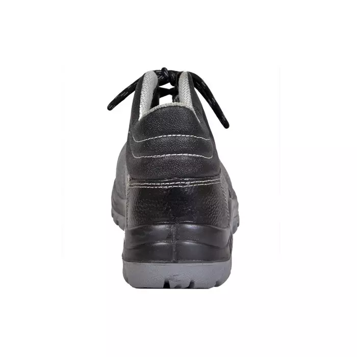 Zain Safety Economical Steel Toe Safety Shoes PU Double Density High Ankle Black Buff Barton Genuine Leather Size UK5, ZM-444