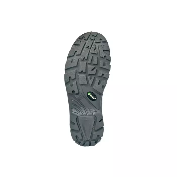 Zain Safety Economical Steel Toe Safety Shoes PU Double Density High Ankle Black Buff Barton Genuine Leather Size UK10, ZM-444
