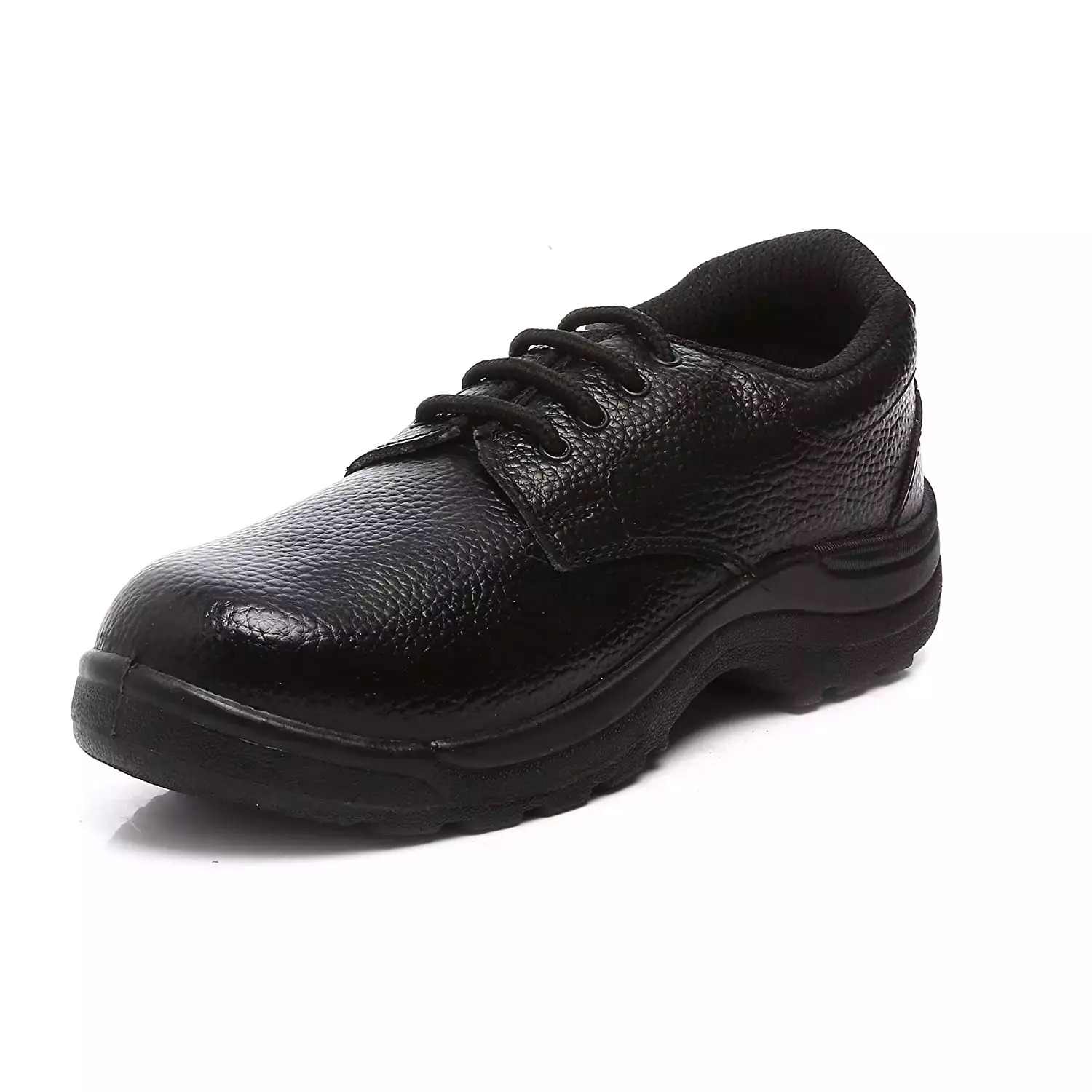Agarson Steel Toe Safety Shoes Low Ankle PVC Sole Black Full Grain Leather Size UK 9, POWER-2 Black-9
