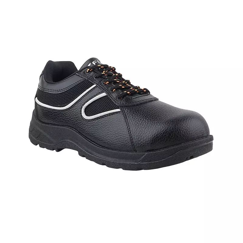 Fuel Metallic Toe Safety Shoes PVC Single Density Low Ankle BlackSynthetic Leather for Mens Size UK11, Shank