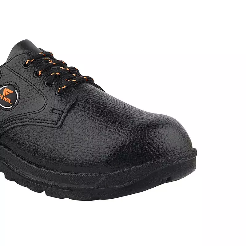 Fuel Steel Toe Safety Shoes PVC Single Density Low Ankle Black Synthetic Leather for Mens Size UK5, ARSENAL-LC BLK