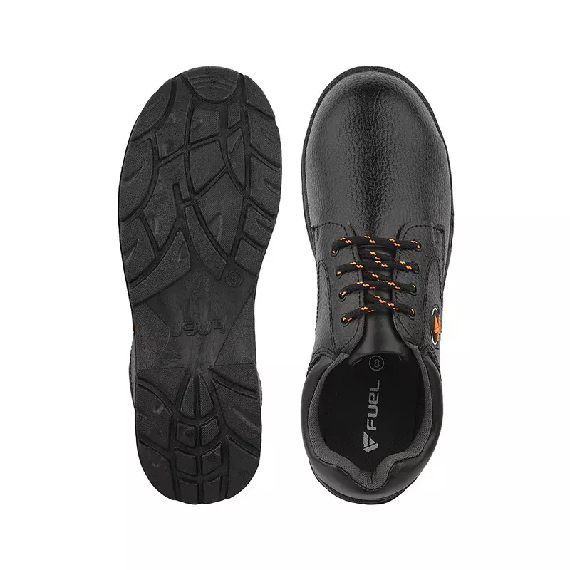 Fuel Steel Toe Safety Shoes PVC Single Density Low Ankle Black Synthetic Leather for Mens Size UK5, ARSENAL-LC BLK