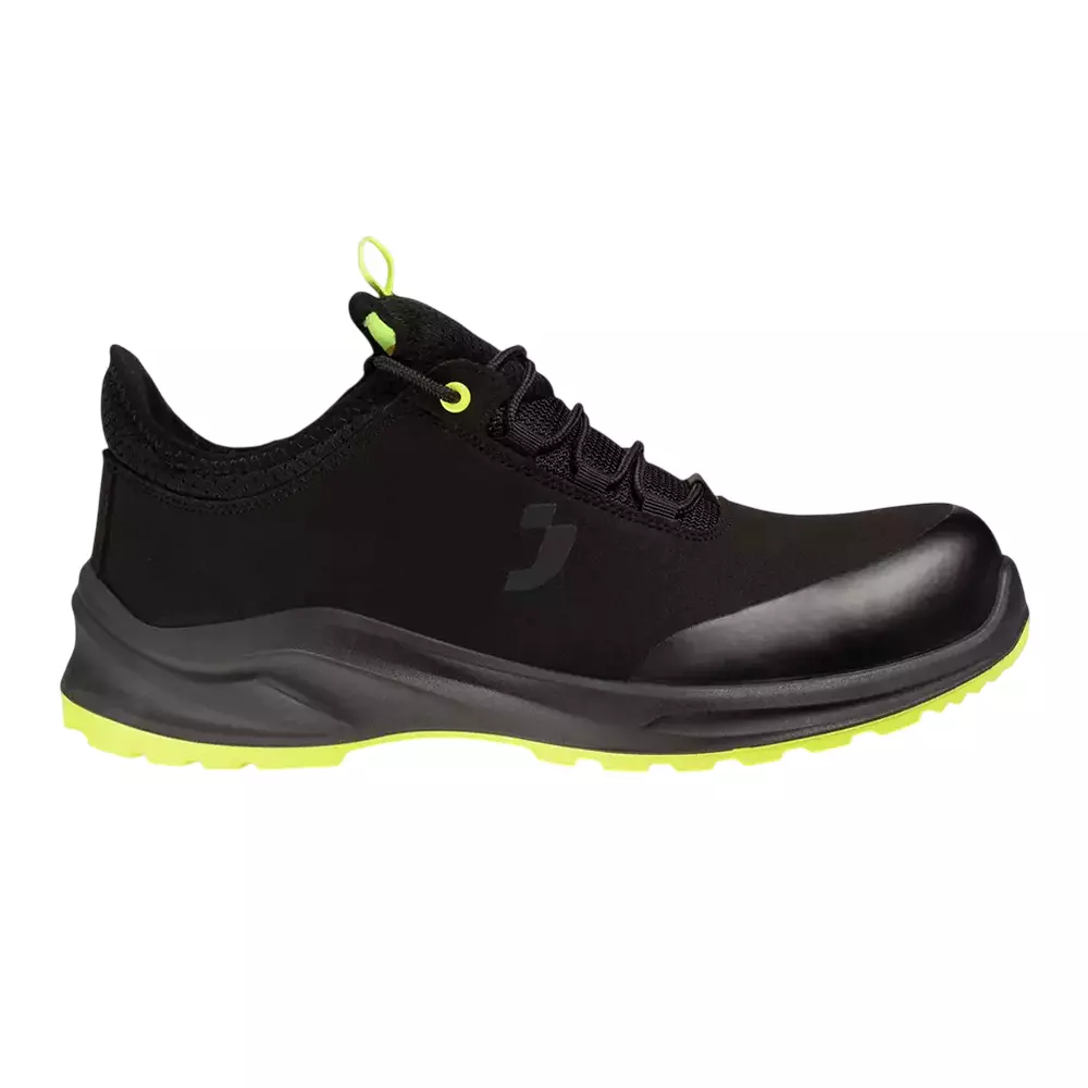 Safety Jogger Nano Carbon Toe Safety Shoes BASF PU Sole Low Ankle Black & Lemon Green Microfiber Size UK9, MODULOS3L