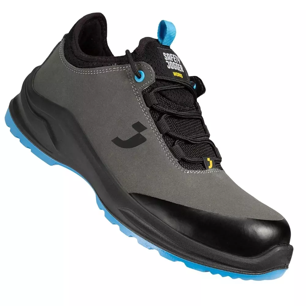 Safety Jogger 200 J Nano Carbon Toe Vegan Safety Sneaker Shoe Low Ankle PU Sole UK 12 Size Grey Microfiber for Industrial Use, MODULO S3