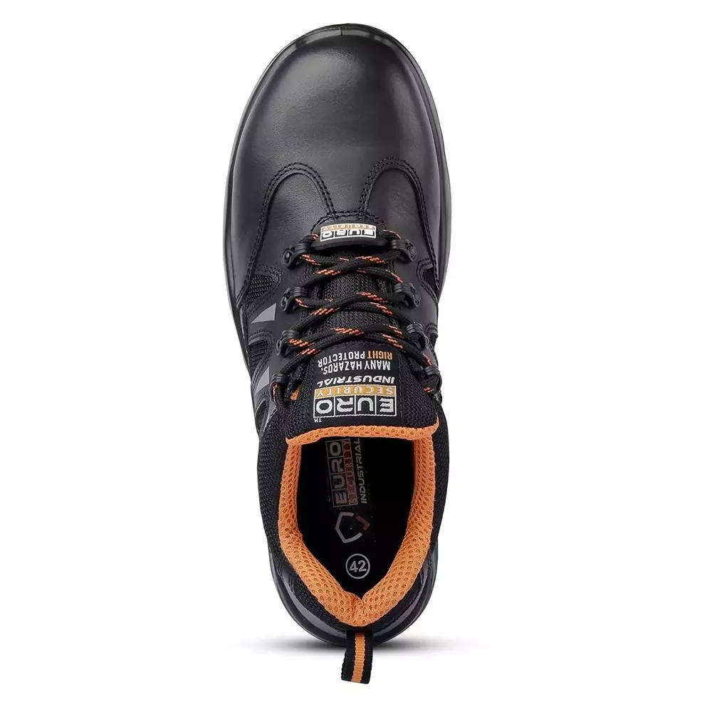 Euro Security VERVE 200 J Composite Toe Safety Shoe Low Ankle PU Sole UK 9 Size CG Nappa Leather Black for Industrial Use