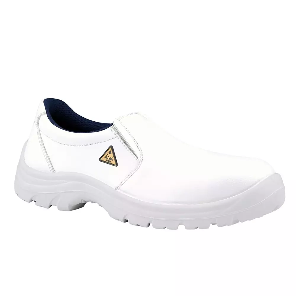 Euro Security AQUA Slip-On 200 J Steel Toe Safety Shoe Low Ankle PU Sole UK 6 Size Micro Fiber White for Hospital, Pharma & Food Industry Use