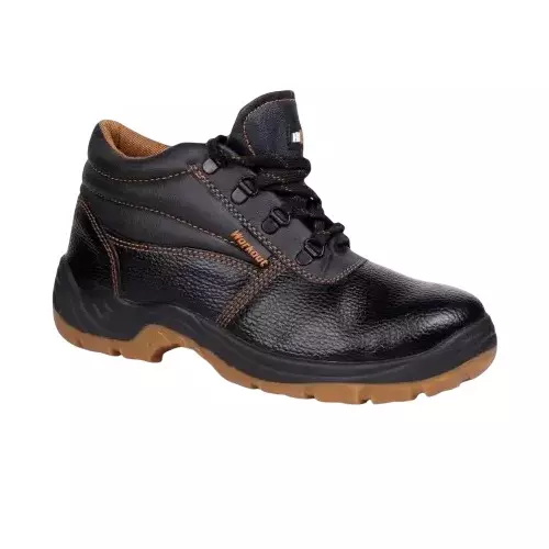 Hillson Steel Toe Safety Shoes High Ankle PVC Sole High Ankle Size UK 9 Black, WORKLAND
