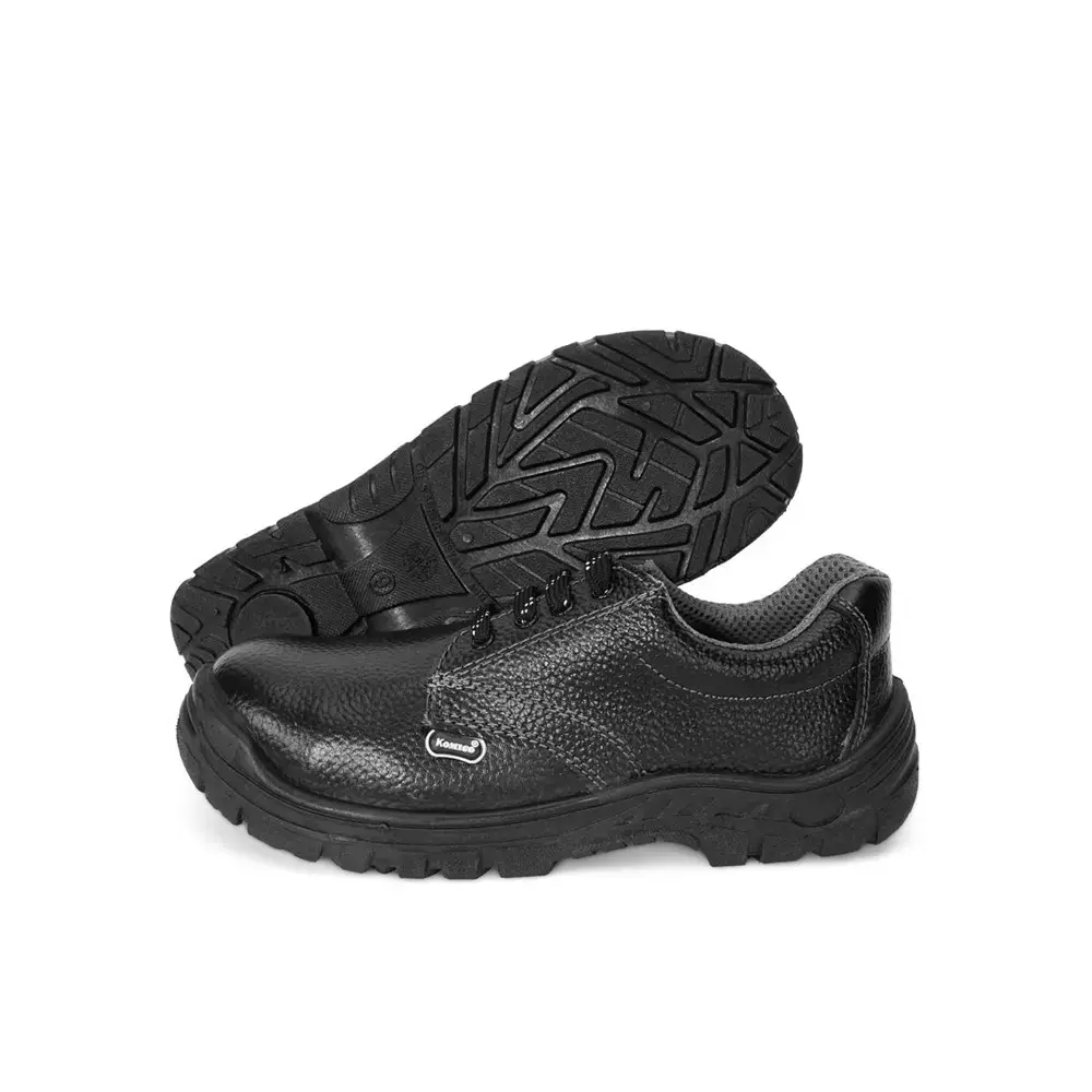 komico-steel-toe-safety-shoes-pvc-sole-low-ankle-black-leather-size-uk-10-xpert-pack-of-24-pairs