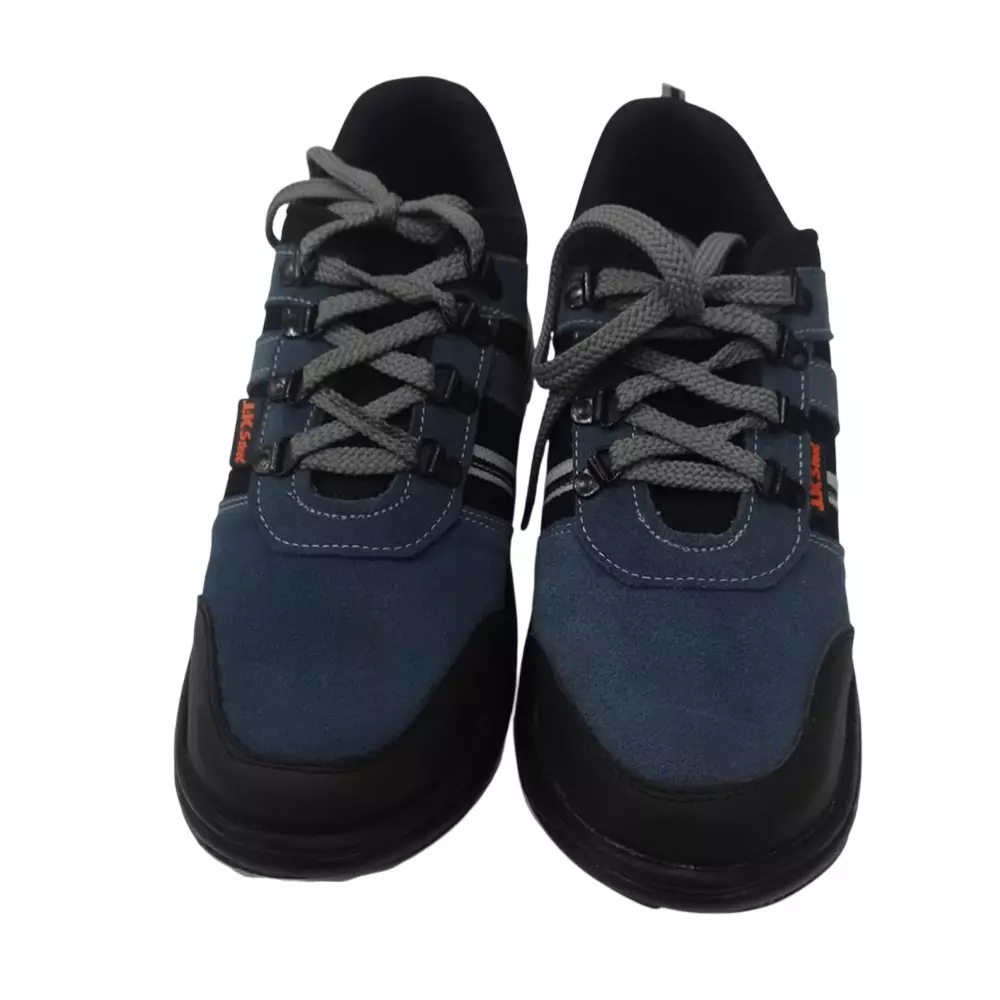 JK Steel Safety Shoes Low Ankle Rubber Sole Blue (Size UK 8 - UK 9)