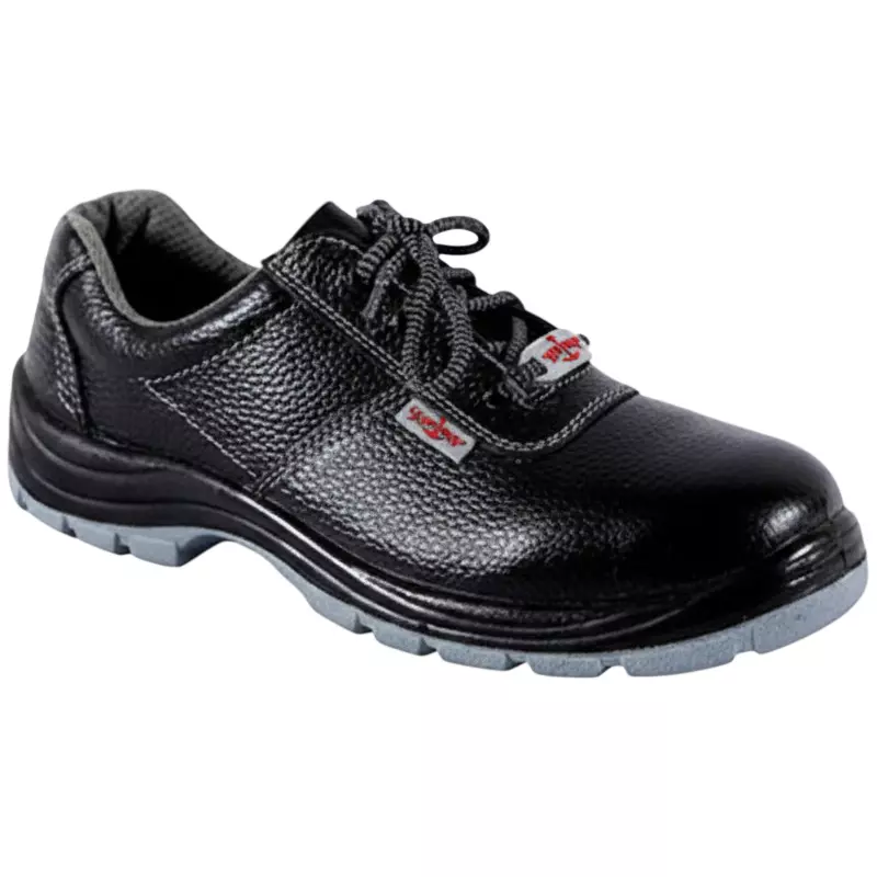 Super Anchor Steel Toe PU Sole Low Ankle Leather Safety Shoes Black UK 8, SA2000