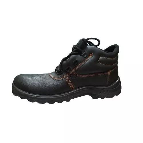 Super Anchor Steel Toe PVC Sole High Ankle Synthetic Leather Safety Shoes Black UK 8, SA22000