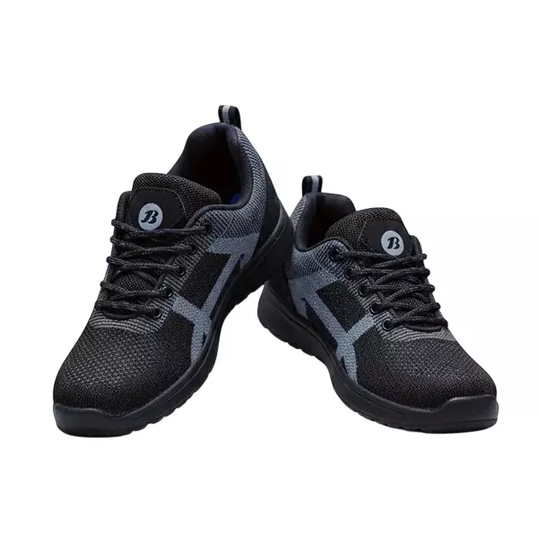 Bata Steel Toe Safety Shoes PU Sole Low Ankle Flyknit Single Density Black UK 10, Marshal SD