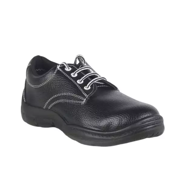 Chandoks Steel Toe Safety Shoes PVC Sole Low Ankle Black Leather Size UK 6, GS-IKXD-PUZR