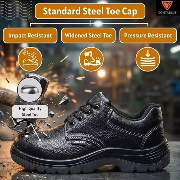 contablue-steel-toe-safety-shoes-pu-sole-low-ankle-black-leather-size-uk-13-w201