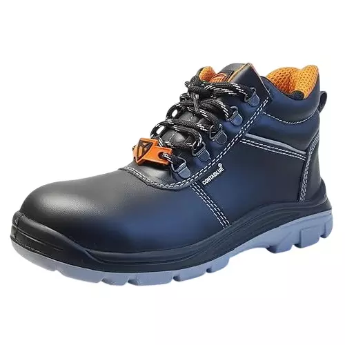 Contablue Composite Toe Safety Shoes PU Sole High Ankle Black Microfiber Size UK 10, Rival_Jumper