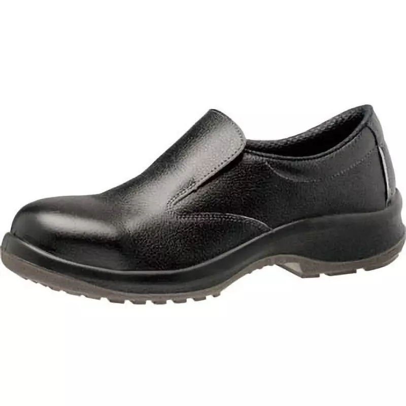 MIDORI Safety Shoes Black UK 6 Size Cow Chrome Leather (Soft Embossing) 3E Low Cut, PRM200