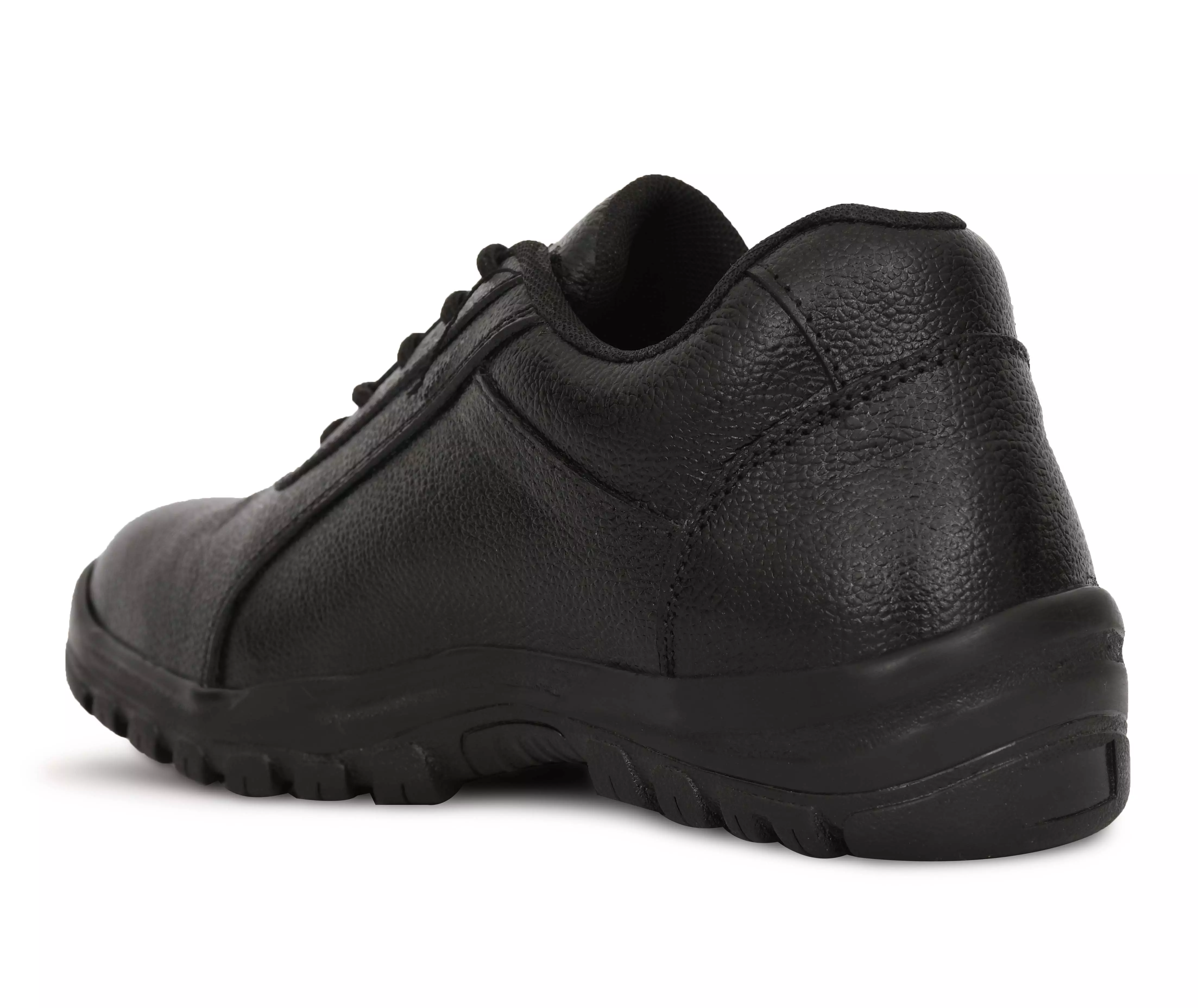 torzu-low-ankle-safety-shoes-steel-toe-leather-black-rubber-sole-uk-10-size-for-industrial-office-use-tzu-isi-che-blk-101