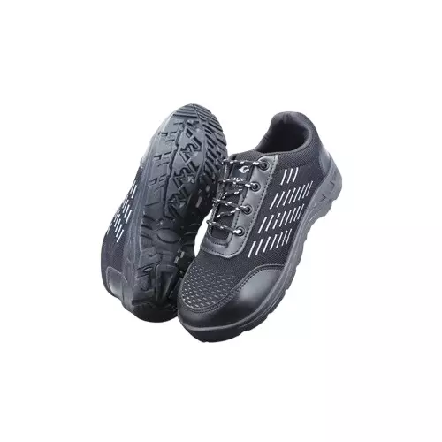 Galista Steel Toe Gravity Safety Shoes Single Density PVC Sole Size UK 10 Black and White