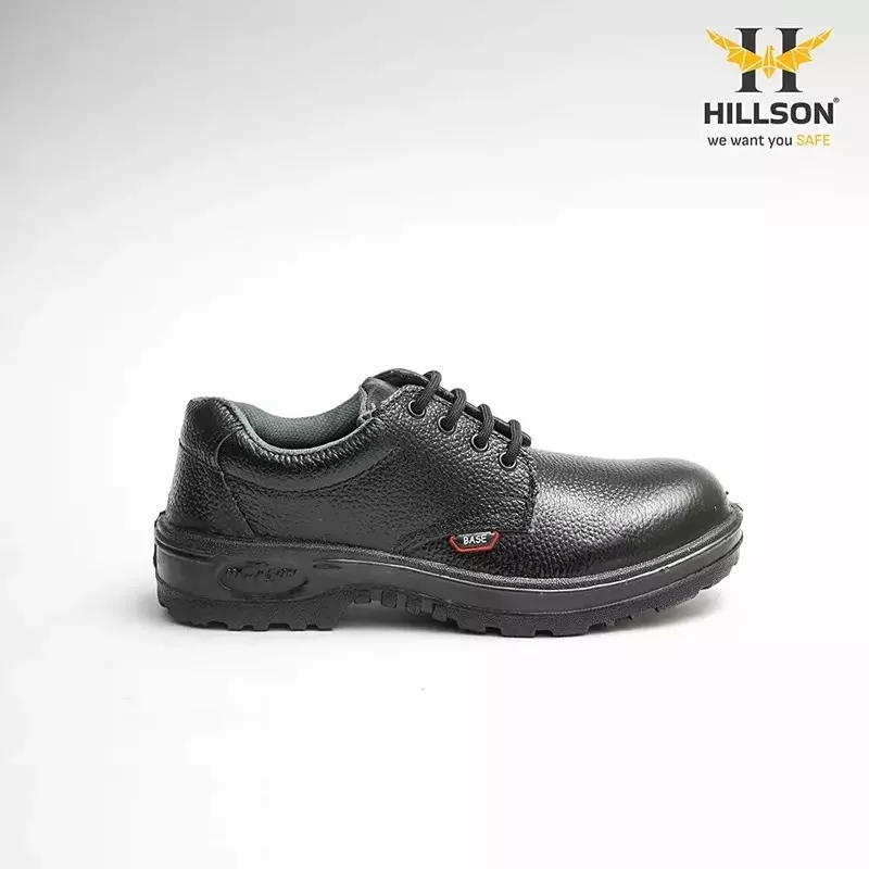 hillson-low-ankle-steel-toe-safety-shoes-leather-upper-material-black-pu-sole-uk-11-size-for-industrial-construction-area-use-base