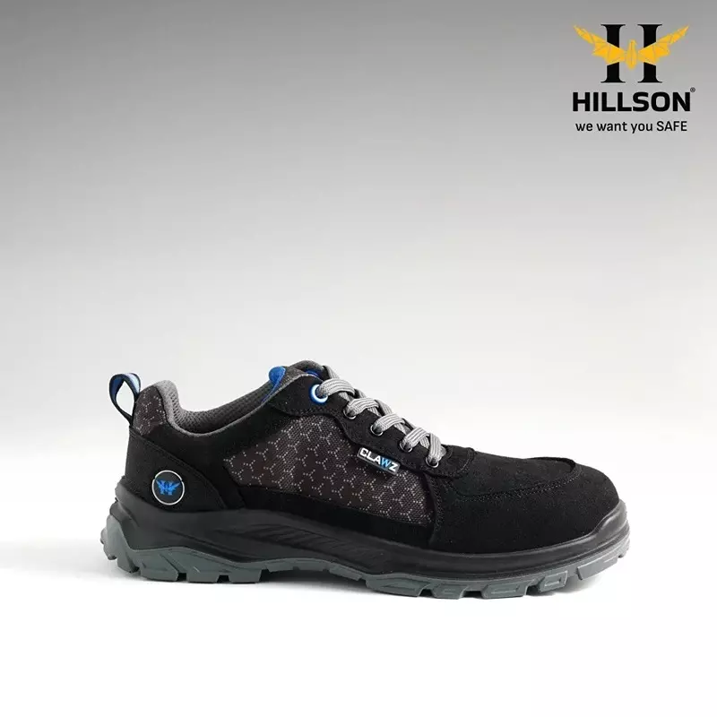 hillson-clawz-low-ankle-steel-toe-safety-shoes-suede-microfiber-leather-upper-material-black-pu-sole-uk-10-size-for-industrial-construction-area-use-cl07