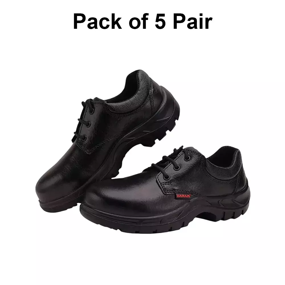 karam-pu-sole-medium-ankle-safety-shoes-full-grain-leather-steel-toe-black-uk-10-size-for-industrial-use-fs05blswsapn-10-pack-of-5-pair