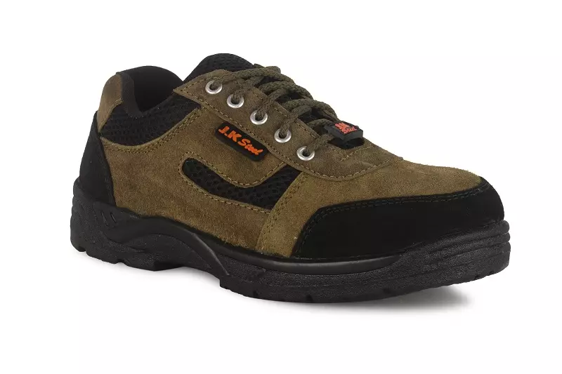 JK Steel JKPSFSN01GN10 Green Leather Safety Shoes, Size 6