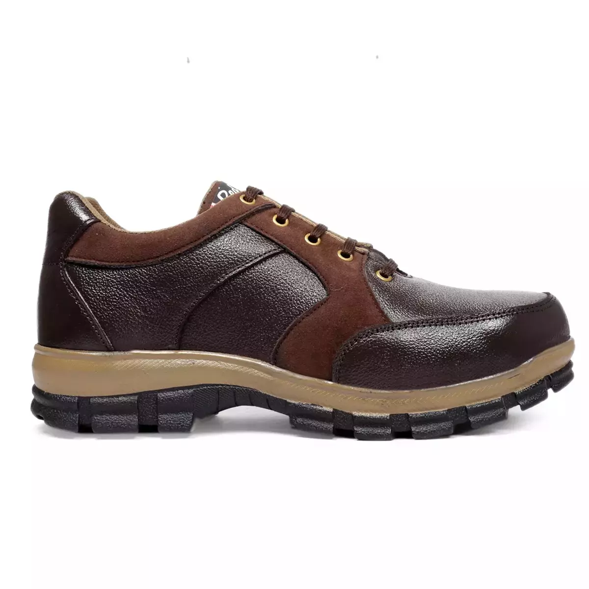 Red Can Steel Toe Safety Shoe Low Ankle Genuine Leather Size UK 10 Brown, SGE1167BRN