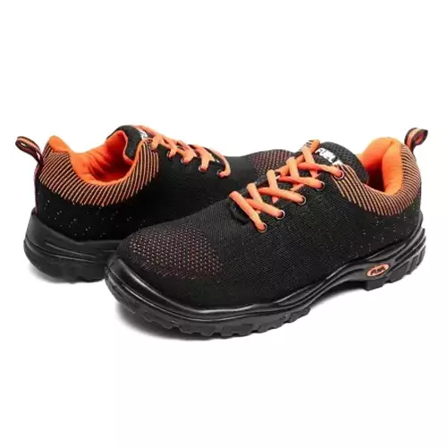 Fuel Falcon Sports 1 Steel Toe Low Ankle Safety Shoes Black & Orange Size: 9