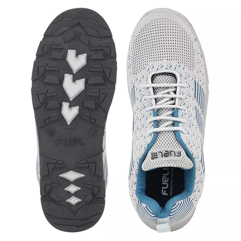 Fuel Steel Toe Safety Shoes Low Ankle Double Density PVC Sole White, JORDAN Size UK 9