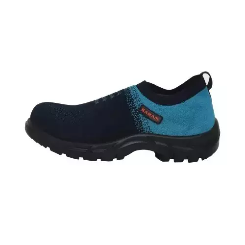 Karam Flyknit Composite Toe Safety Shoes Low Ankle Black and Blue Size UK 11, FS203FN(FWSAMN)