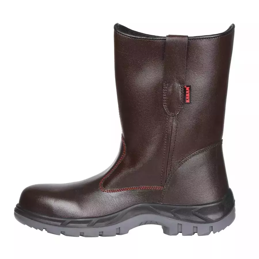 Karam Steel Toe Safety Shoes High Ankle Dark Brown Size UK 5, FS51RG(SWDAPN)