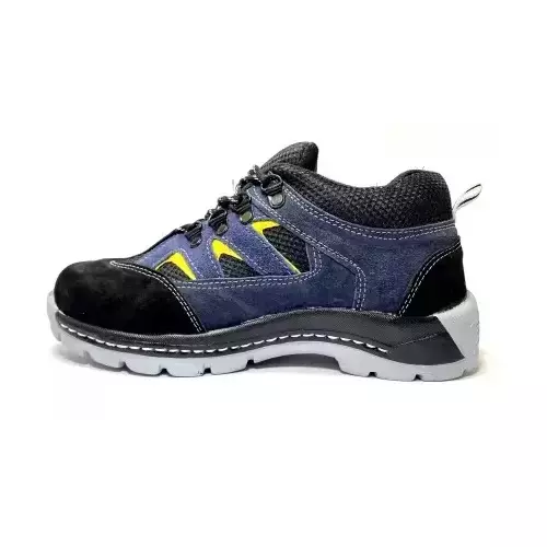 ADZON Steel Toe Safety Shoe High Ankle Genuine Leather Size UK 10 Blue, 2277